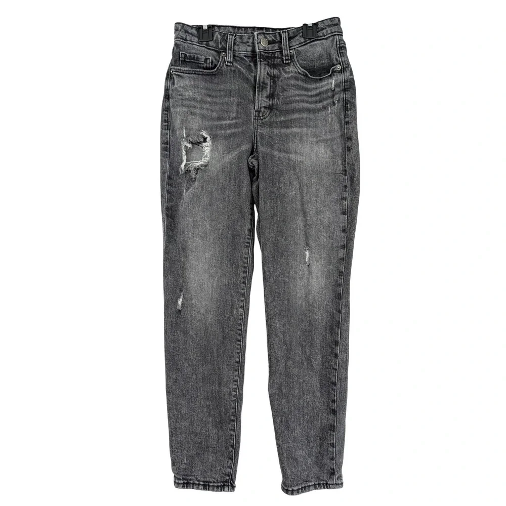 Old Navy Womens 0 Straight High Rise Secret Slim‎ Pockets Gray Denim Ankle Jeans